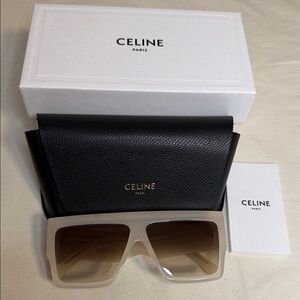 Celine Beige Frame Sunglasses with Brown Gradient Lenses